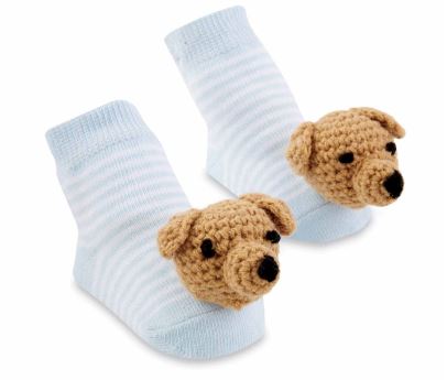 Blue Dog Rattle Toe Socks Mud Pie