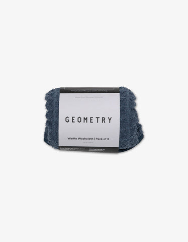 Midnight Blue Waffle Washcloth Set Geometry