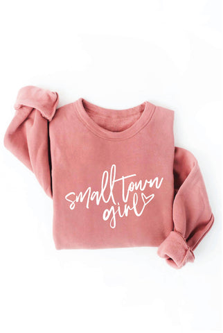 SMALL TOWN GIRL  Graphic Sweatshirt: MAUVE / S OAT COLLECTIVE