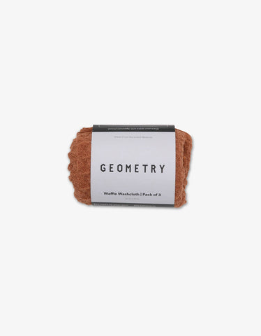 Clay Waffle Washcloth Set Geometry