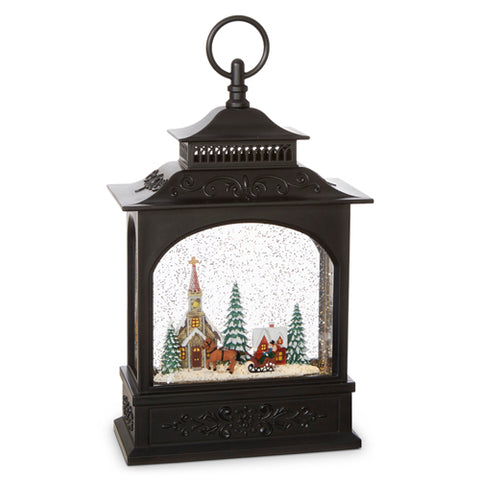 11" Town Scene Musical Lighted Water Lantern RAZ Imports