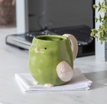 17.5 oz Ceramic Cup Bird, Green Evergreen Enterprises