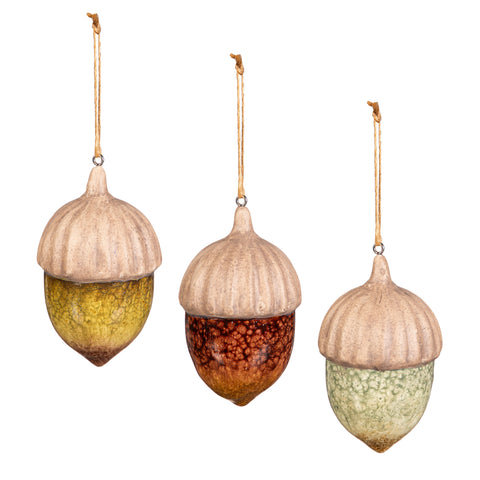 SET 3.75" CERAMIC HANGING DECOR SET; ACORN Evergreen Enterprises