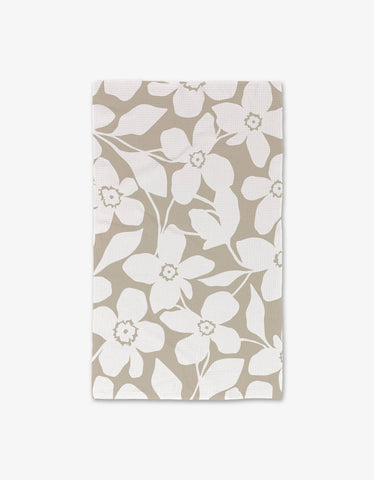 Big Tan Flowers Luxe Hand Towel Geometry