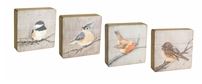 Bird Plaque (4 Asst) 8"H Wood Melrose