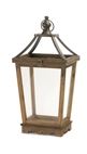 Black Metal, Wood, &amp; Glass Lantern Melrose