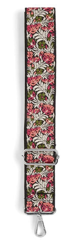 Interchangeable Bag Strap - Black and Pink Floral TGB Brands