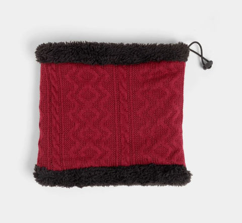 Convertible Snood with Black Sherpa - Deep Red TGB Brands