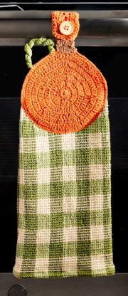 PUMPKIN CROCHET HANGING TOWEL Mud Pie