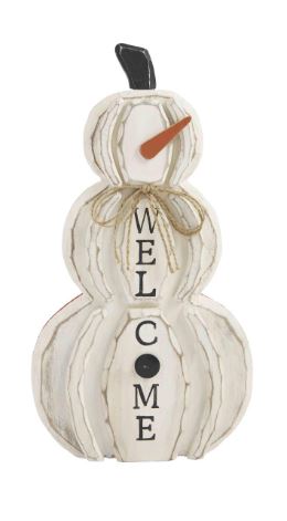 Pumpkin Snowman Reverse Plaque Mud Pie