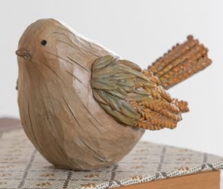 3.5" Resin Wood Textured Bird Table Décor Evergreen Enterprises