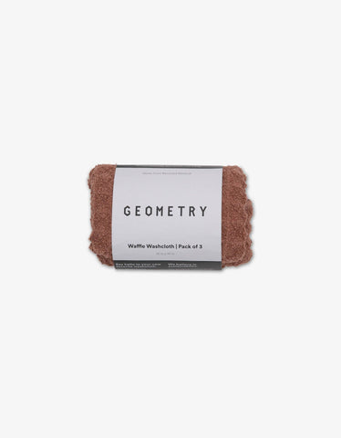 Dusty Rose Waffle Washcloth Set Geometry