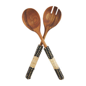 Black Woven Serving Utensils Mud Pie