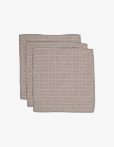 Taupe Waffle Washcloth Set Geometry