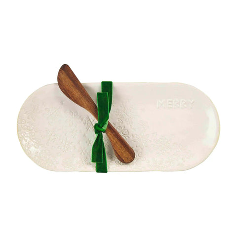 Merry White Christmas Everything Dish Set Mud Pie