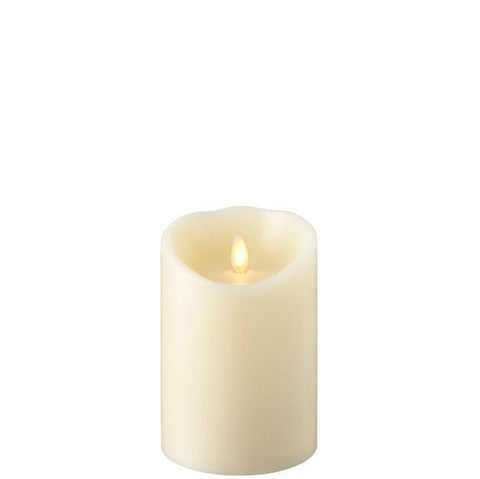 4"X5.5" PUSH FLAME IVORY PILLAR CANDLE RAZ