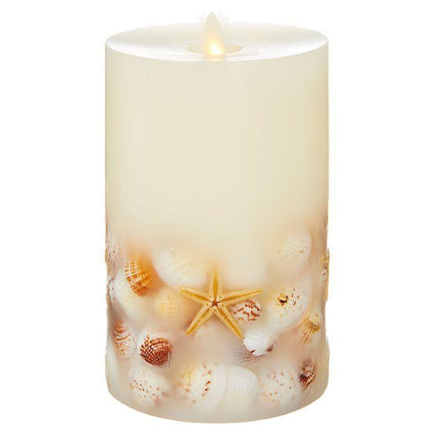 4"x7" Moving Flame Seashell Pillar M&B Products