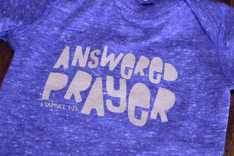 Answered Prayer Onesie in Purple Melange - Treehouse Gift & Home