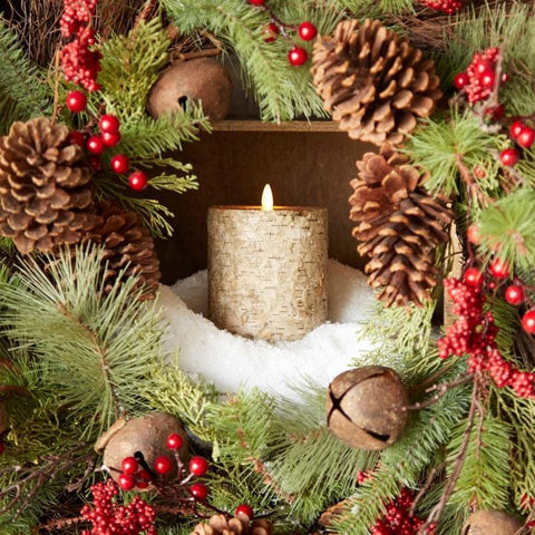 BIRCH MOVING FLAME PILLAR CANDLE - Treehouse Gift & Home