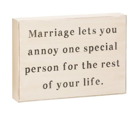 Marriage Lets You Box Sign - Treehouse Gift & Home