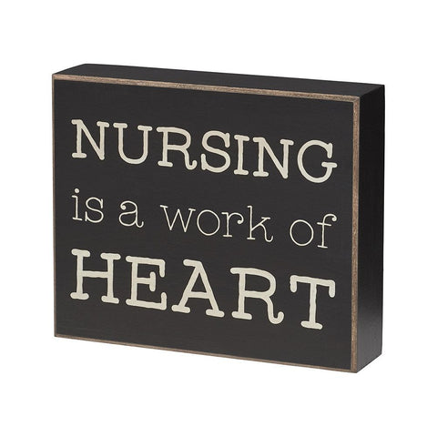 Nursing is a Work of Hear Box Sign - Treehouse Gift & Home