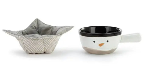 Snowman Soup Crock and Bowl Cozy Demdaco