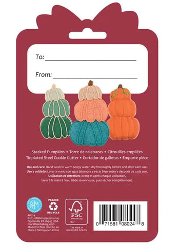 Stacked Pumpkin Cookie Cutter 4" R&M International